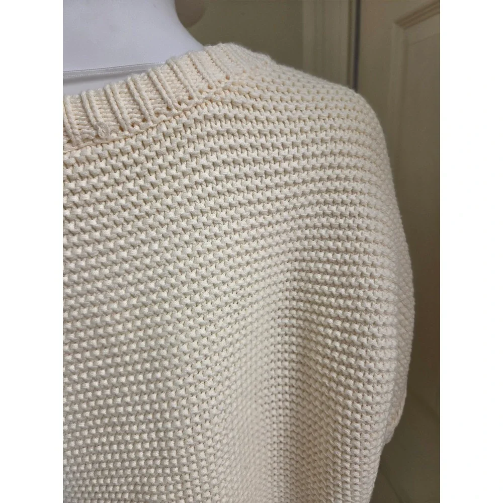 Free People Womens Cream‎ Cable Knit Oversized  Sweater Large OB1343351